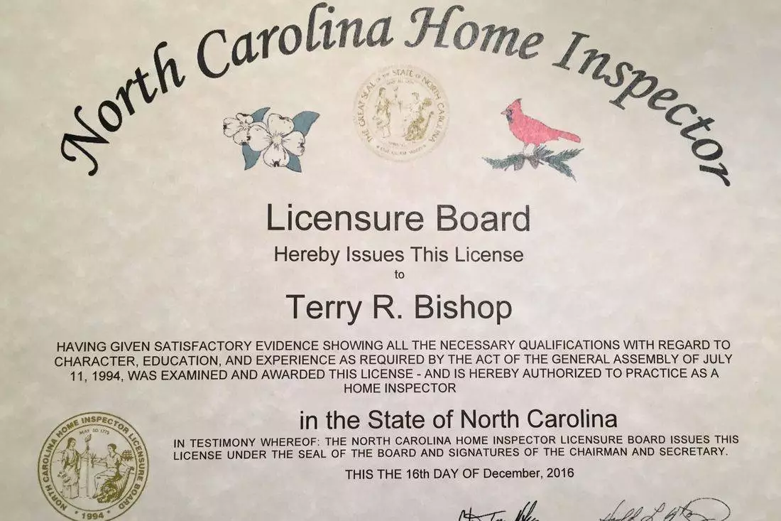 Licensed Home Inspector North Carolina